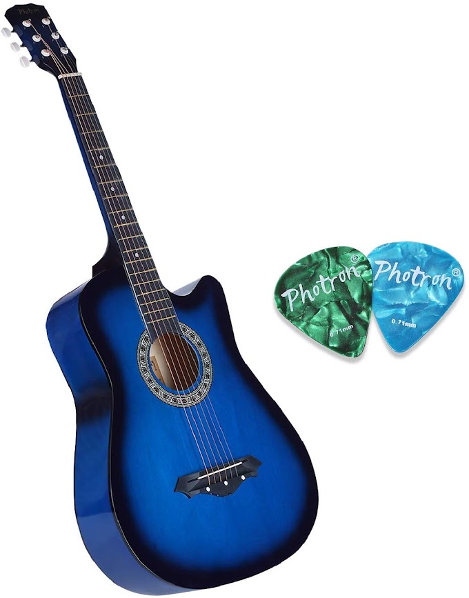 Photron Acoustic Guitar, 38 Inch Cutaway, PH38C/TBS with Picks Only, Blue Sunburst (Without Bag, Strap and Extra Strings)
