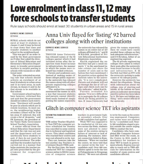 Low enrolment in class 11,12 may force schools to transfer students