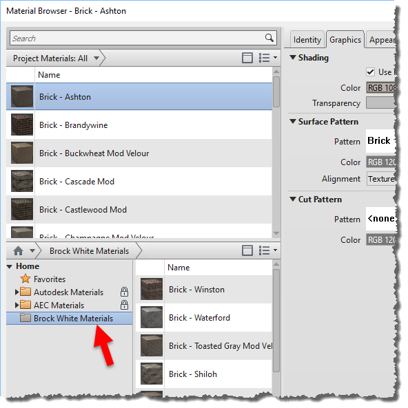 BIM Chapters Brick Material and Assets Library in Revit