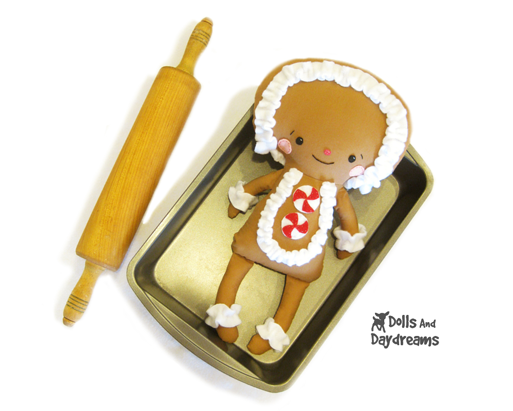 Gingerbread Man PDF Sewing Pattern Doll by DollsAndDaydreams