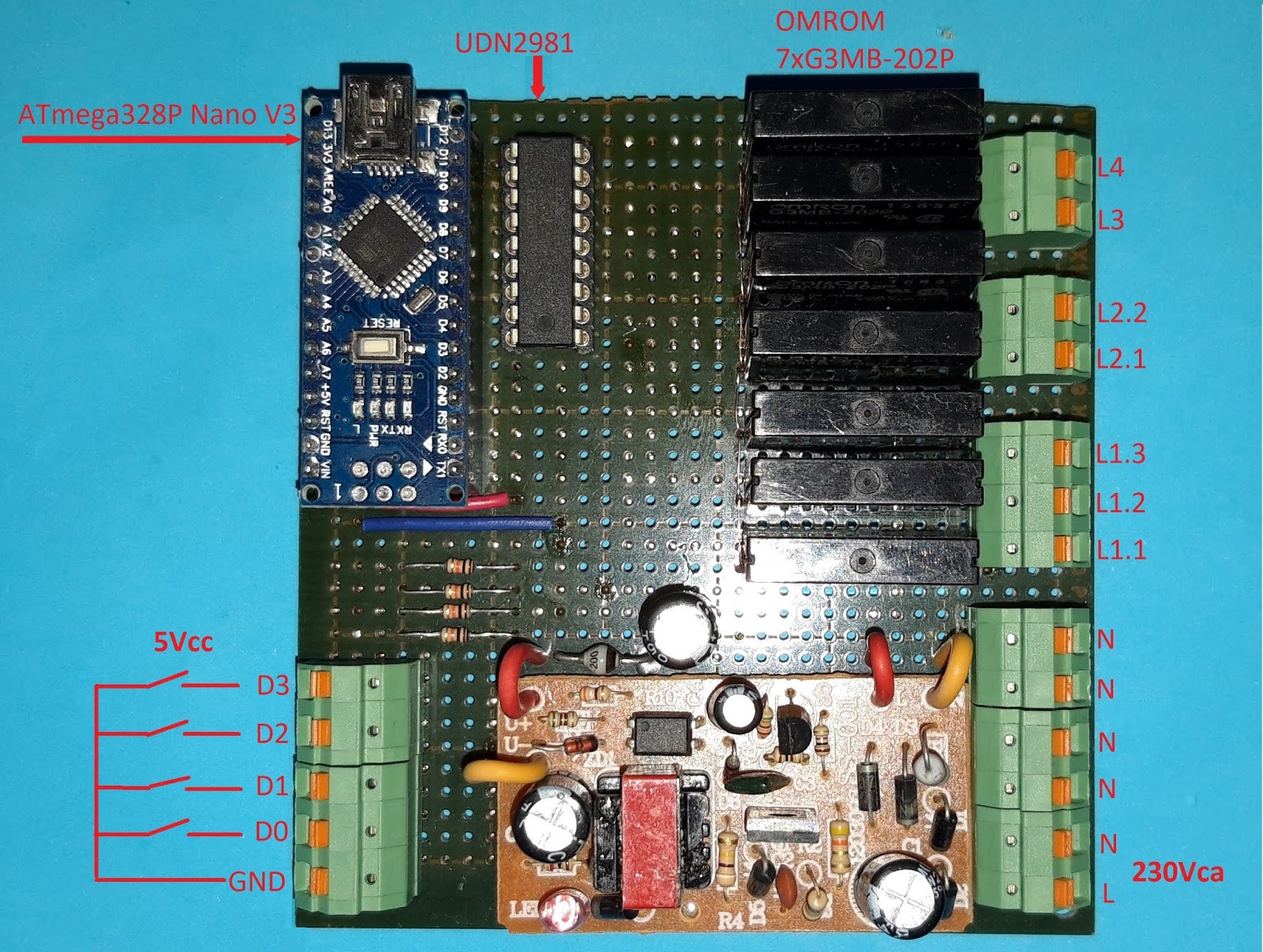 CrissElectronicProjects: Releu pas cu pas - Lustra cu 3 becuri