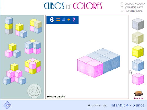 Cubos de colores. Conteo ascendente y descendente. Subitización. Cambio. Percepción espacial,... Cubos de colores. Conteo ascendente y descendente. Subitización. Cambio. Percepción espacial,...