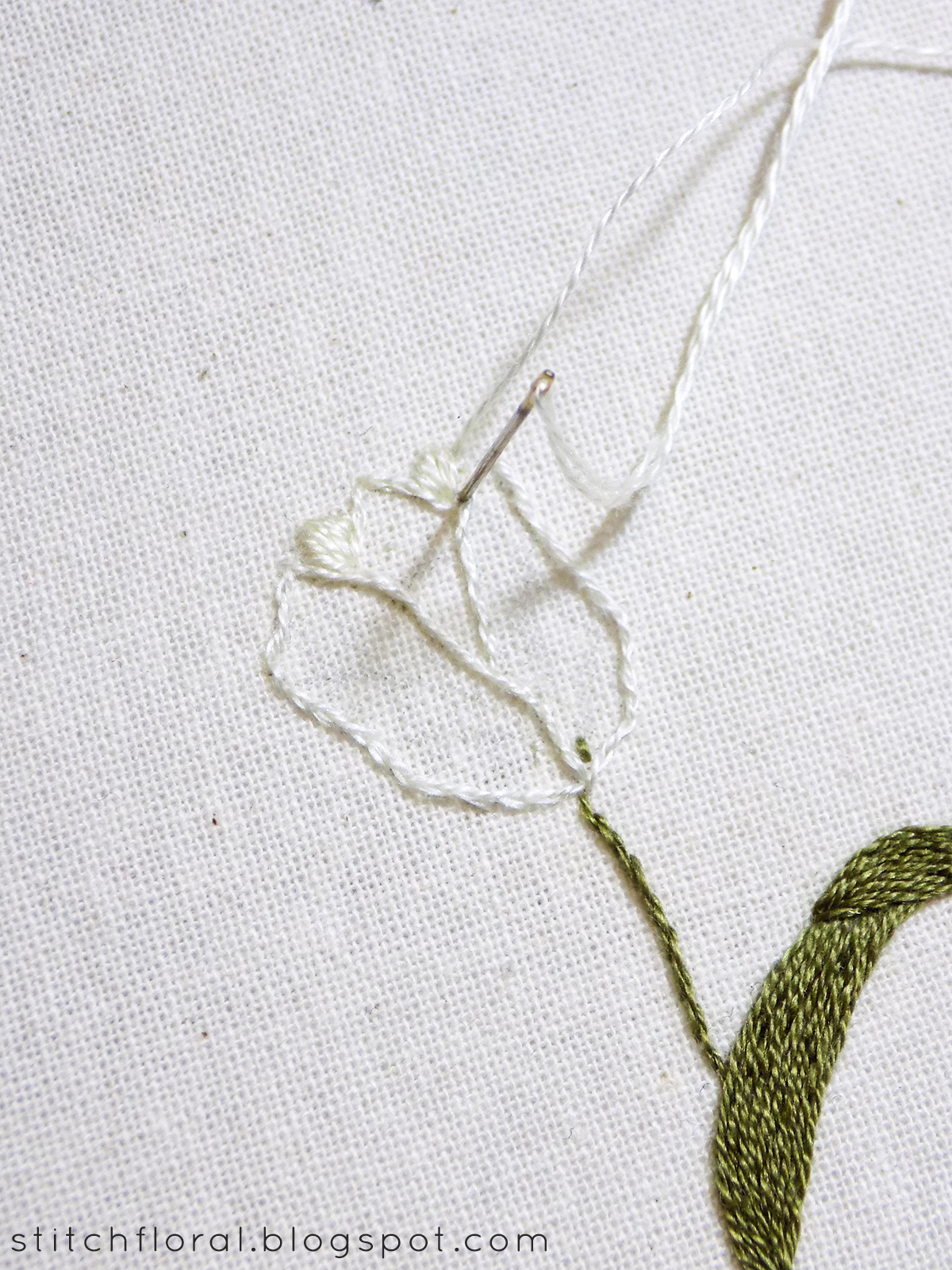 Tulip hand embroidery tutorial - Stitch Floral