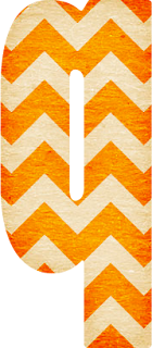 Abecedario con Zigzag Naranja. Orange Chevron Letters.
