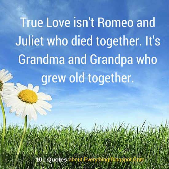 True Love isn't Romeo and Juliet who died together. It's Grandma and ...