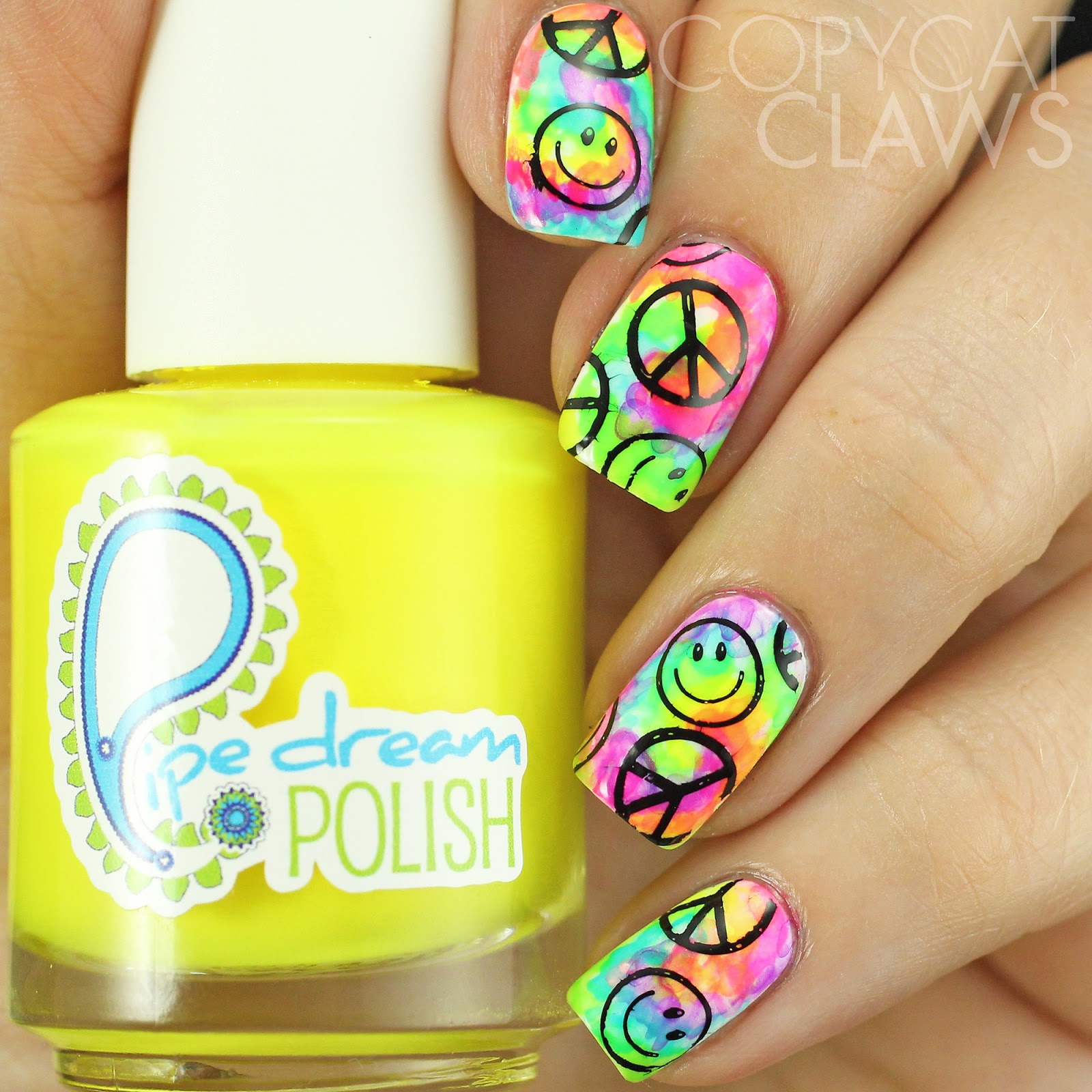 Copycat Claws: Tie Dye Nails With Stamping