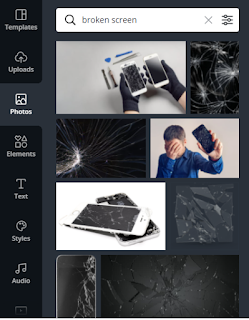 How to create broken glass effect designs in canva ?