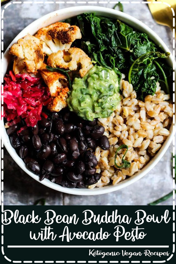 Black Bean Buddha Bowl with Avocado Pesto - Elisa Munnaf