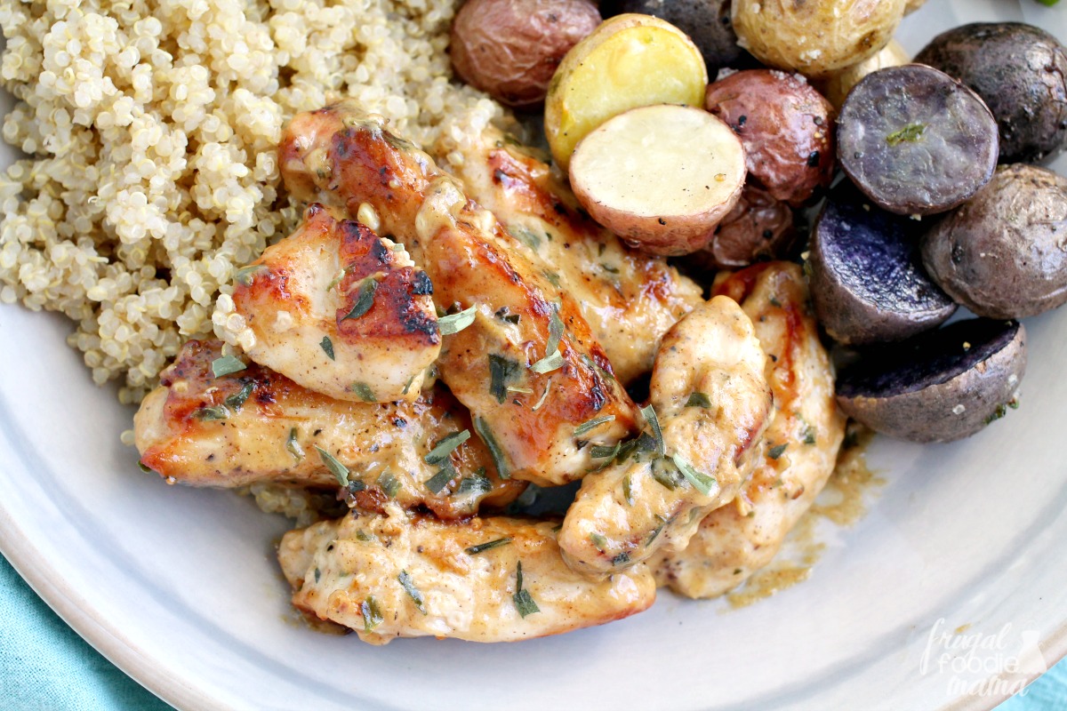 Frugal Foodie Mama Chicken with Mustard Tarragon Sauce