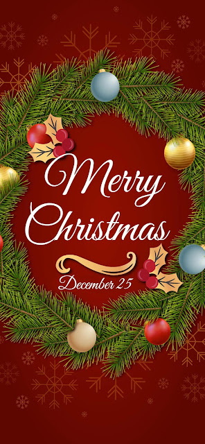 iPhone 13 Merry Christmas red background