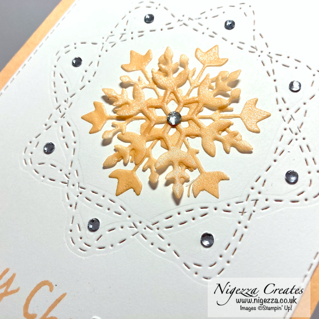Snowflake Christmas Card With Whimsy Stitching