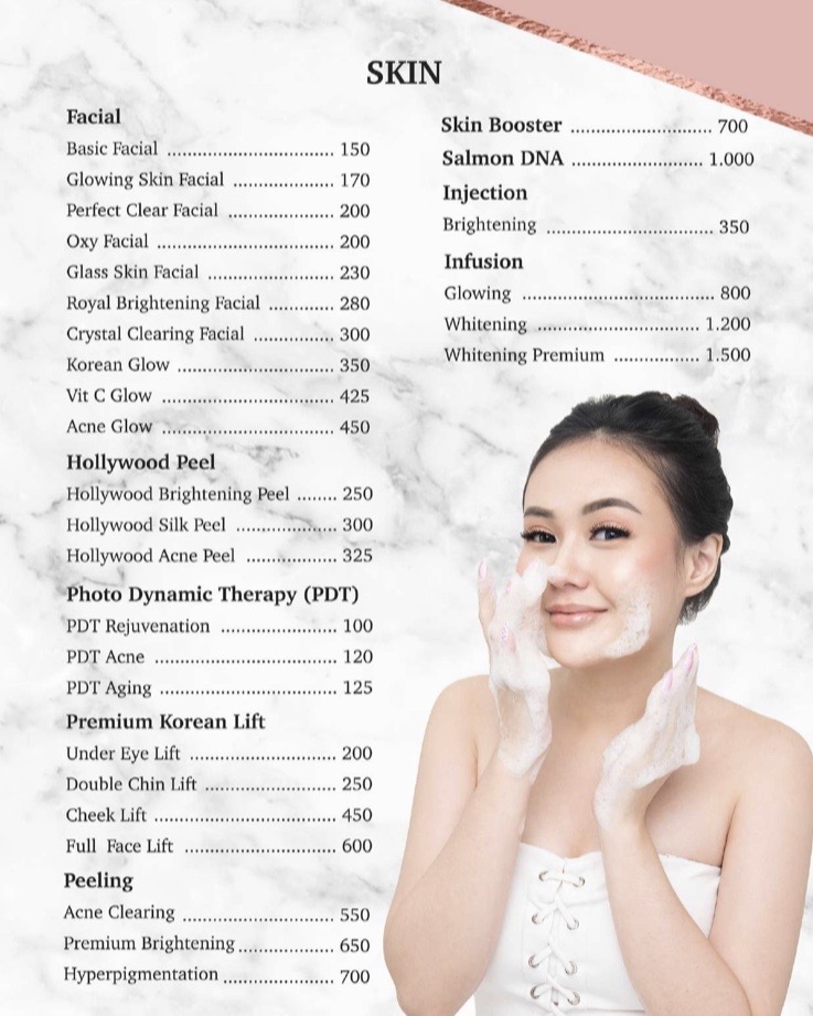 Harga treatment dan katalog di berbagai klinik kecantikan [ Facial