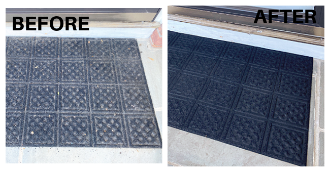 before and after welcome mat