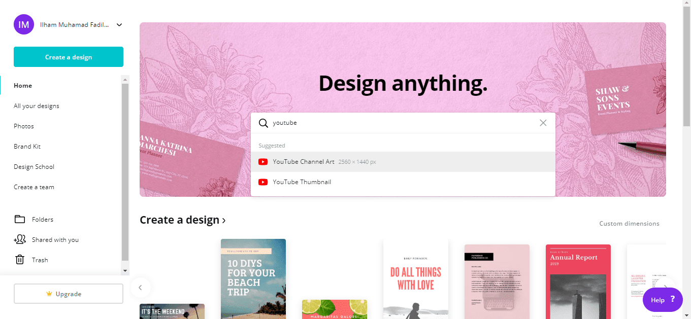Cara Membuat Banner Youtube Thumbnail Online Dengan Canva Cara