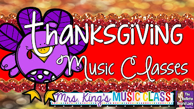 Thanksgiving in music class can be a great time to sing, move and reflect.  Add some of these tried and tested activities to spice up your lesson plans in November or any time this fall.  Get your students dancing, singing, coloring and more!