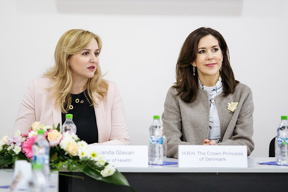 Crown Princess Mary visited Public Health Institute in Moldova. Crown Princess Mary wore Sirup Stine Goya Blouse