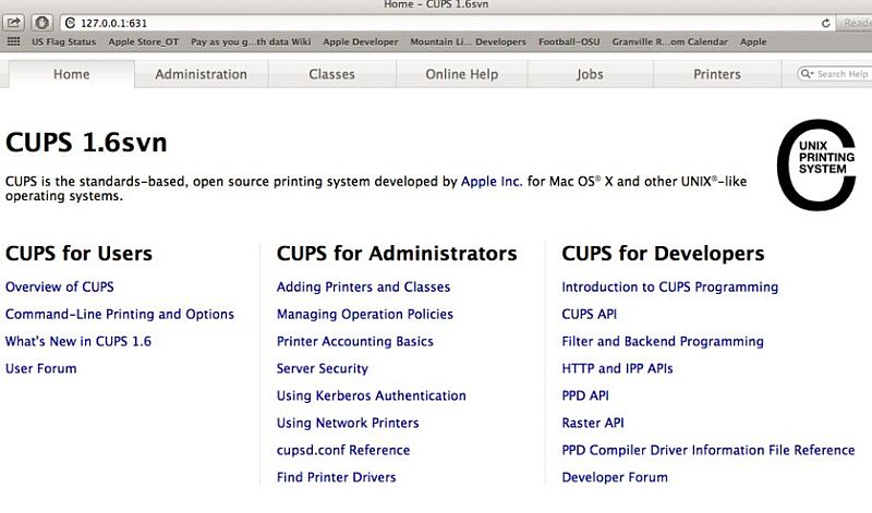 cups mac os