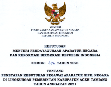 Formasi Cpns Kabupaten Aceh Tamiang 2021 Info Cpns 2021