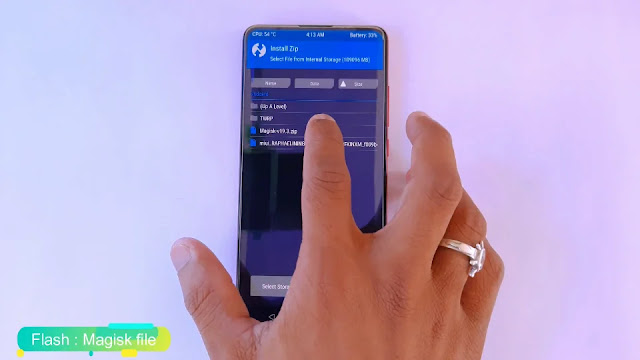 Click on Magisk file here Flashing Magisk in redmi k20 pro