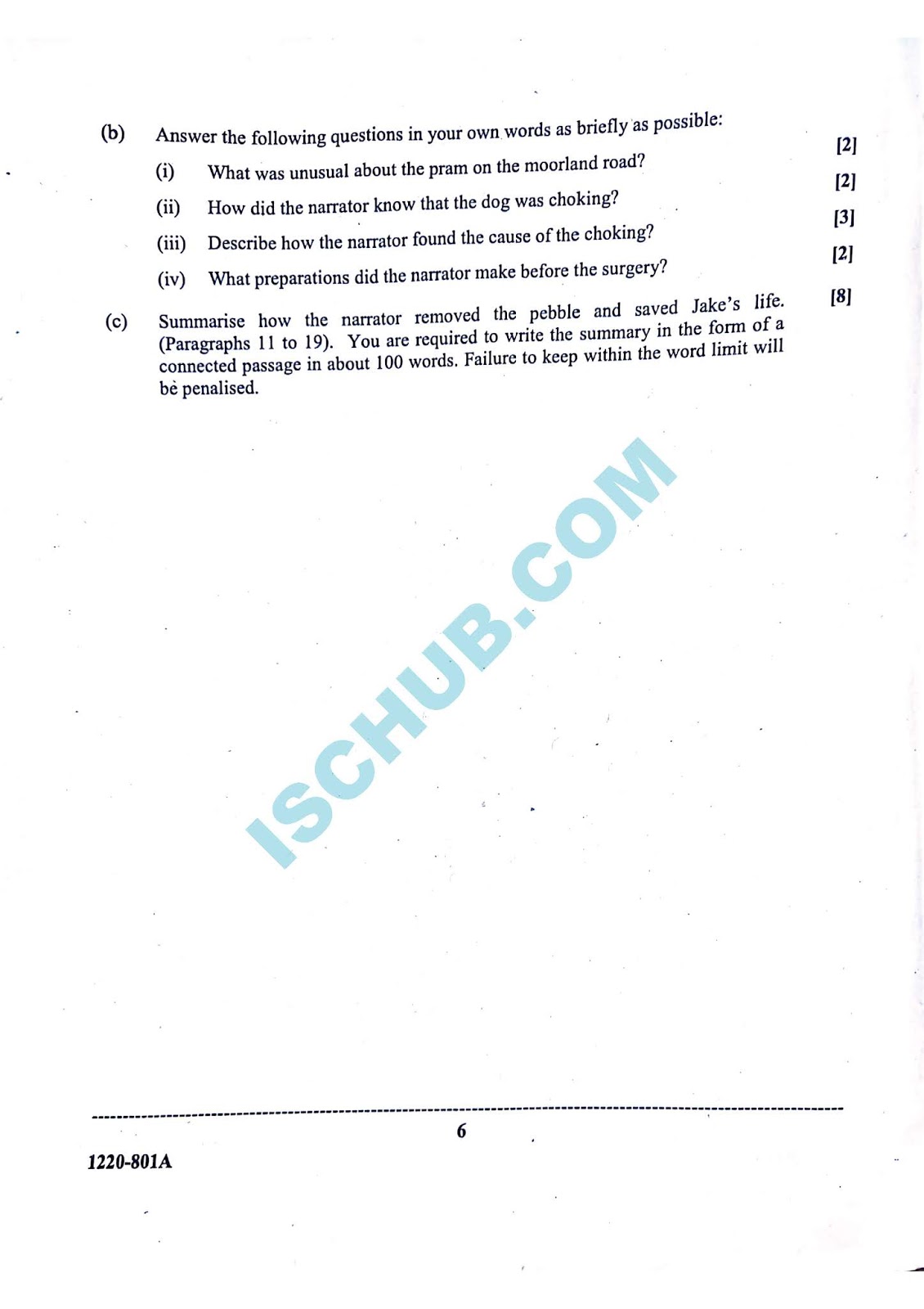 Isc English Language Paper 1 2020 Board Exam Question Class 12 Icse 10