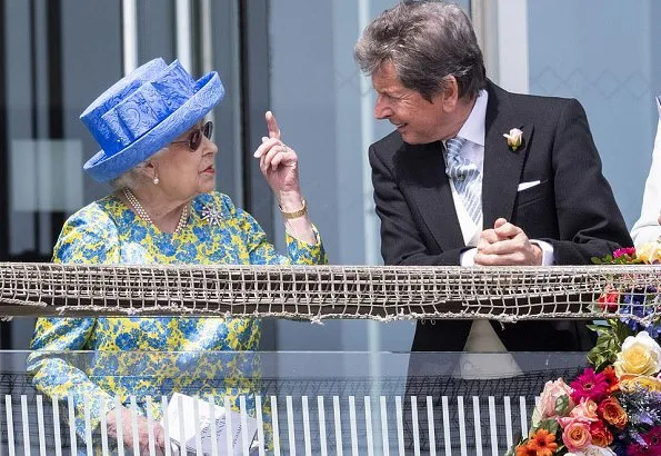 Queen Elizabeth II and Princess Alexandra attended the second day of the 2019 Investec Derby Festival