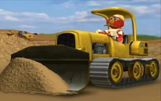 Dorothy is imagining elmo as a construction worker driving a bulldozer. Sesame Street Elmo's World Building Things Tickle Me Land