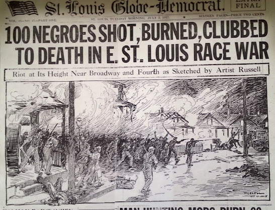 Titular del periódico St.Louis Globe-Democrat del 6 de julio de 1917