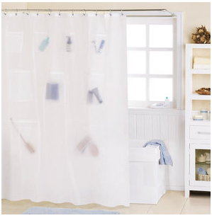 Frugal NYC Girl: DIY Shower Curtain for Storage