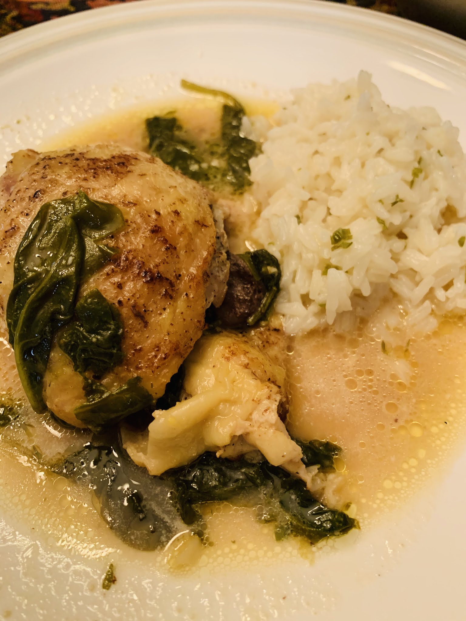 Jersey Girl in the Kitchen: Chicken Thighs with Spinach