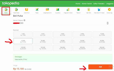 Cara Beli Pulsa Pakai OVO Point di Tokopedia