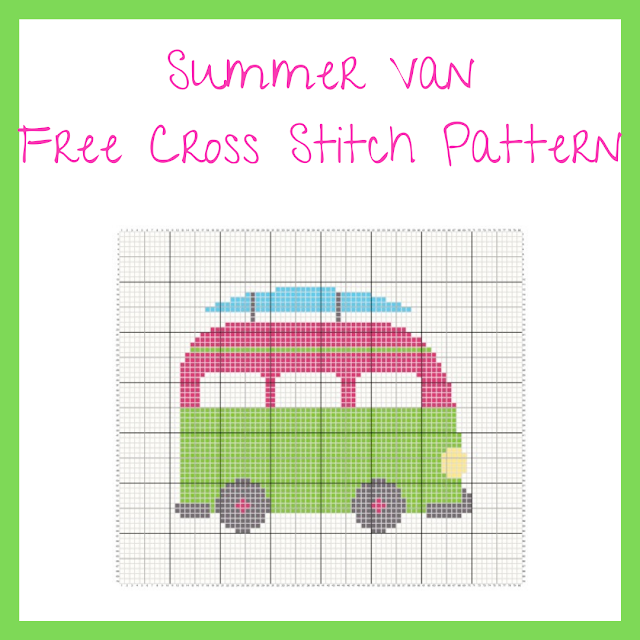 Summer Van free cross stitch pattern