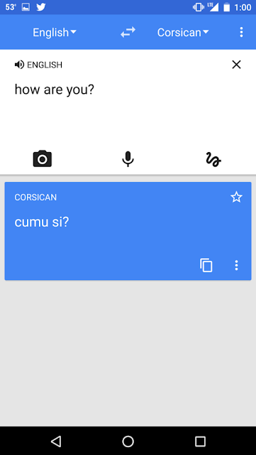 Image de Google Translate en cours d'utilisation