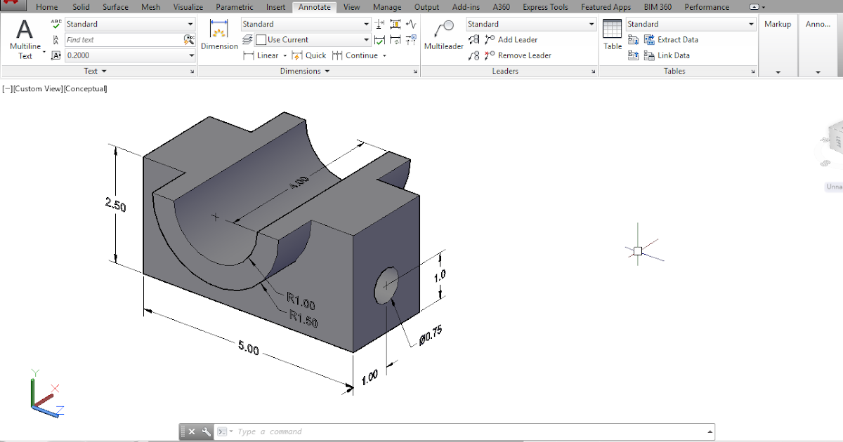 CARA MEMBERI DIMENSI UKURAN GAMBAR 3 DIMENSI DI AUTOCAD ~ DesainCAD