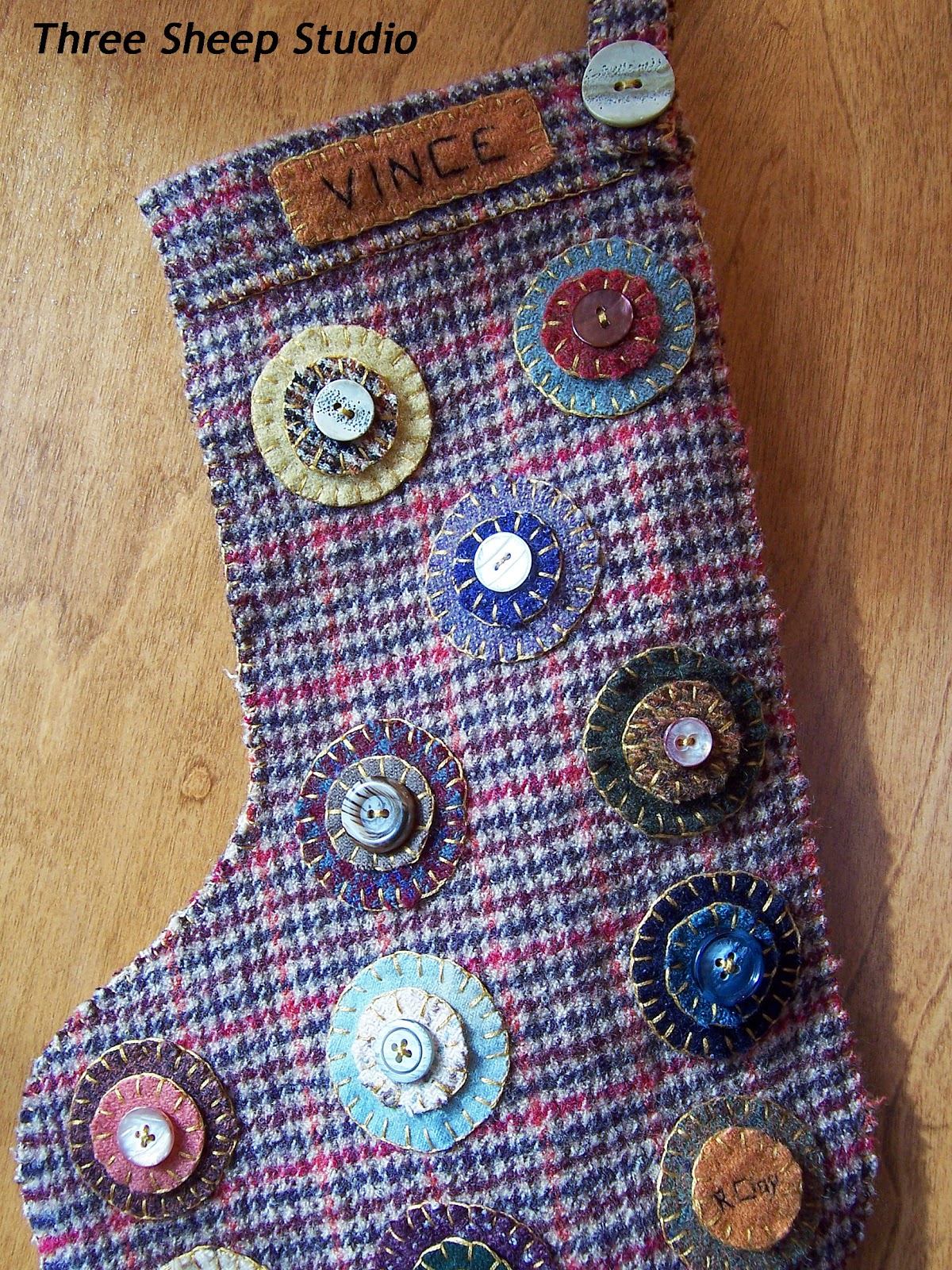 Three Sheep Studio Penny Rug Christmas Stocking...