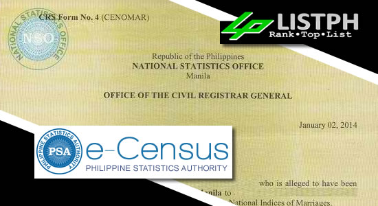 List: Required information online application of CENOMAR PSA/NSO