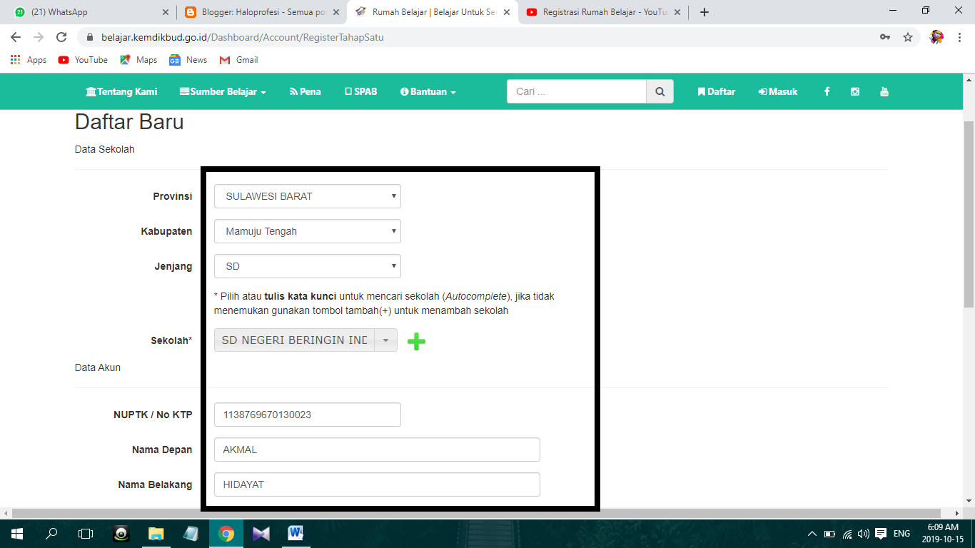 Cara Terbaru Registrasi Akun Rumah Belajar Kemdikbud Go Id Haloprofesi