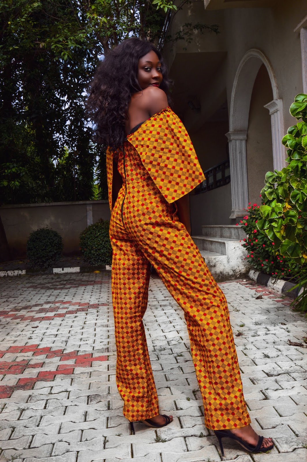 How to style the Makeda African Ankara Print Jumpsuit from heritageclothings.com 
