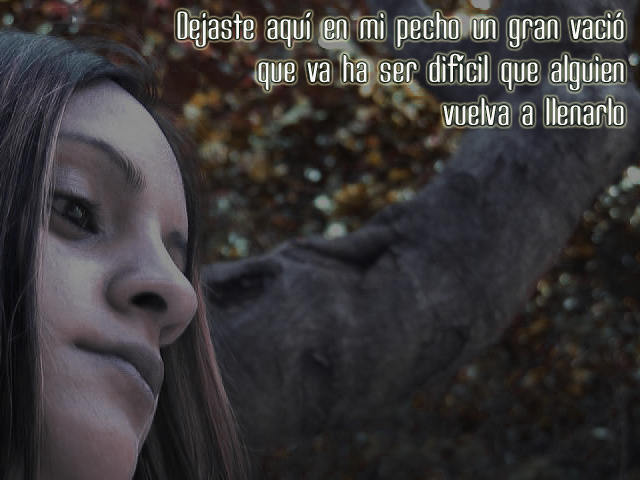 Dejaste aquí en mi pecho un gran vació que va ha ser difícil que alguien vuelva a llenarlo Dejaste aquí en mi pecho un gran vació que va ha ser difícil que alguien vuelva a llenarlo