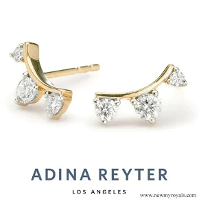 Meghan Markle wore Adina Reyter Three Diamond Amigos Curve Post Earrings