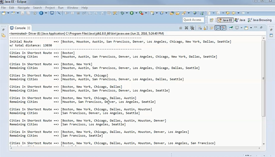 Prototype Project Traveling Salesman Problem (TSP) By Nearest Neighbor JAVA 8 Tutorial