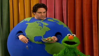 Mr. Earth says to Elmo, that there are also gardens in cities. Sesame Street Being Green