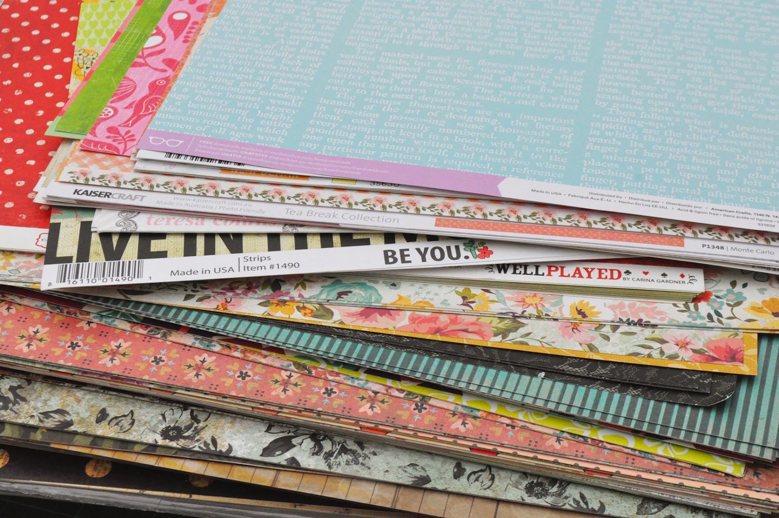 El cajón del scrap Papeles de scrapbooking Cómo escogerlos y mezclarlos