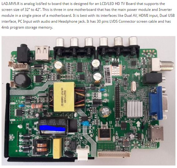 LAD.MV9.R LCD/LED Controller Board Ajar Electronics
