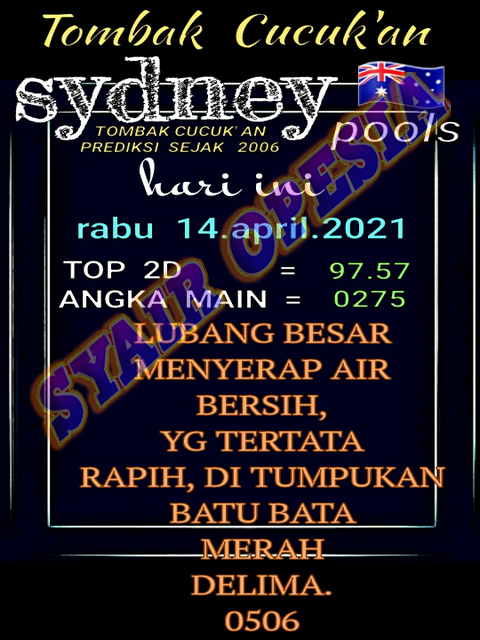 Kode Syair Sydney 14 April 2021 Forum Syair Togel Hongkong Singapura Sydney
