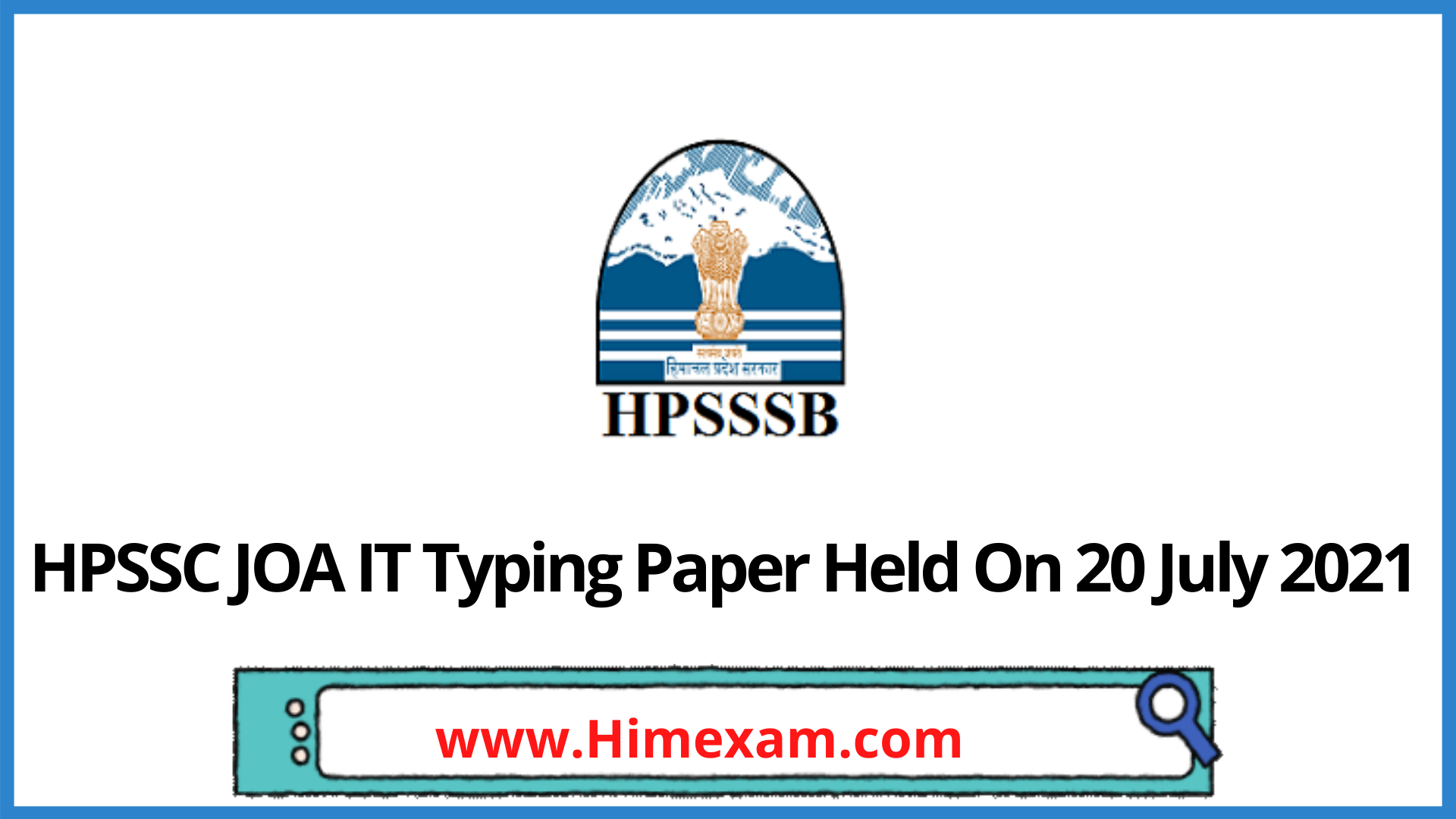 HPSSC JOA IT Typing Paper Held On 20 July 2021