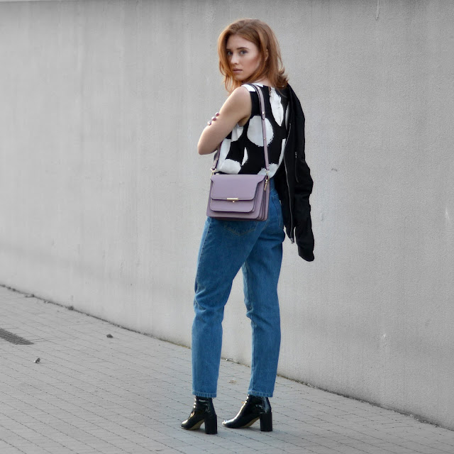 mom jeans ankle boots