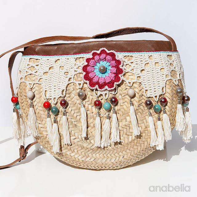 Bohemian style crochet summer bag  by Anabelia Craft Design