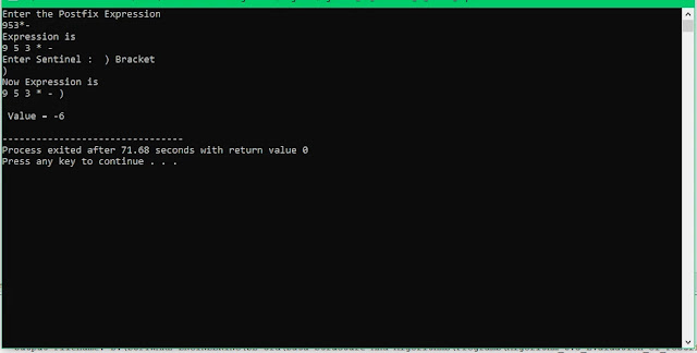 Evaluation of Post Fix Expression Program in C Plus Plus