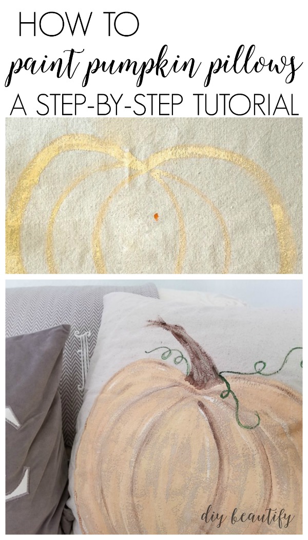 How to Paint your own Pumpkin Pillows for Fall Decorating DIY