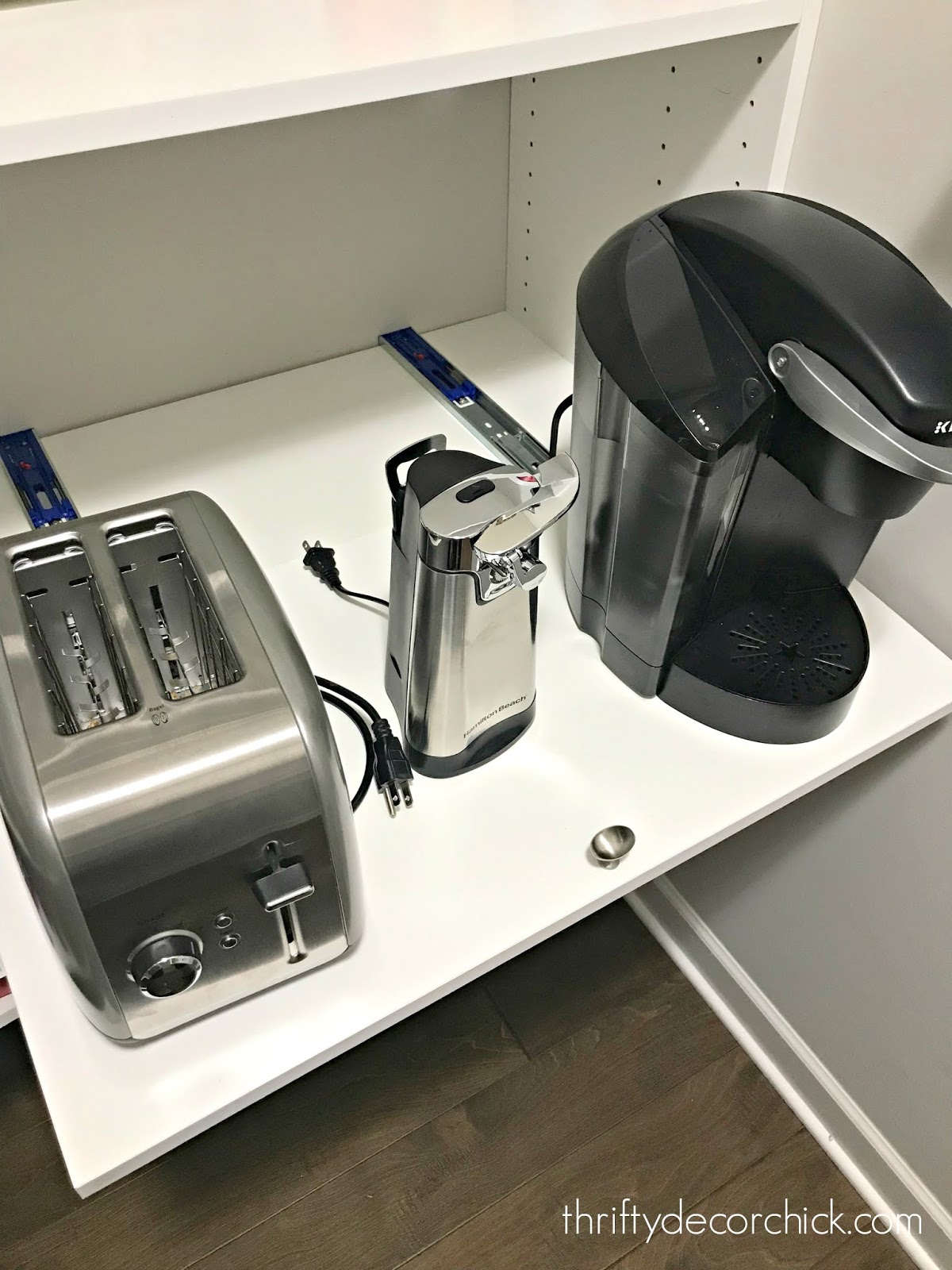 DIY pull out pantry shelf for appliances Thrifty Decor Chick